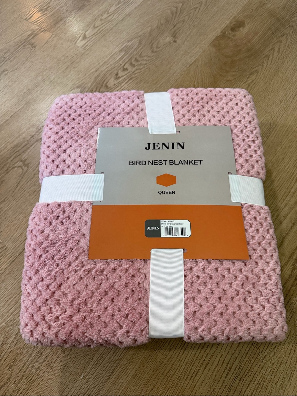 JENIN Pink Bird Nest Knit Throw Blanket - Queen